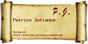 Petrics Julianna névjegykártya